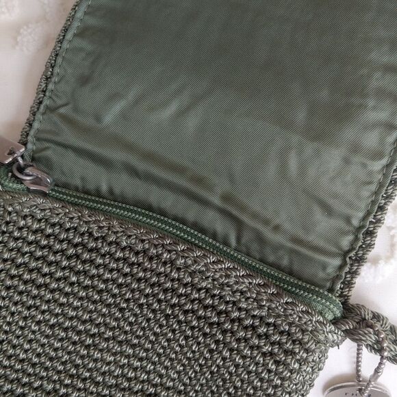The Sak crocheted Sage Green Crossbody Mini Bag - Picture 7 of 14